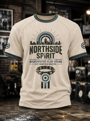 Men's Retro Rock Band Print Casual Tee