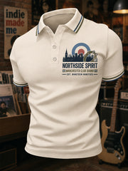 Men's Retro Rock Band Print Casual Polo