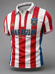 Men's Gift For Paraguay Football Fans Casual Polo