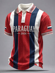 Men's 2026 Paraguay Football Style T-shirt Polo Shirt