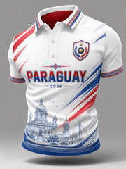 Men's Gift For Paraguay Football Fans Casual Polo