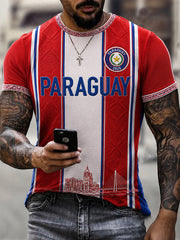 Men's Gift For Paraguay Football Fans Casual Tee