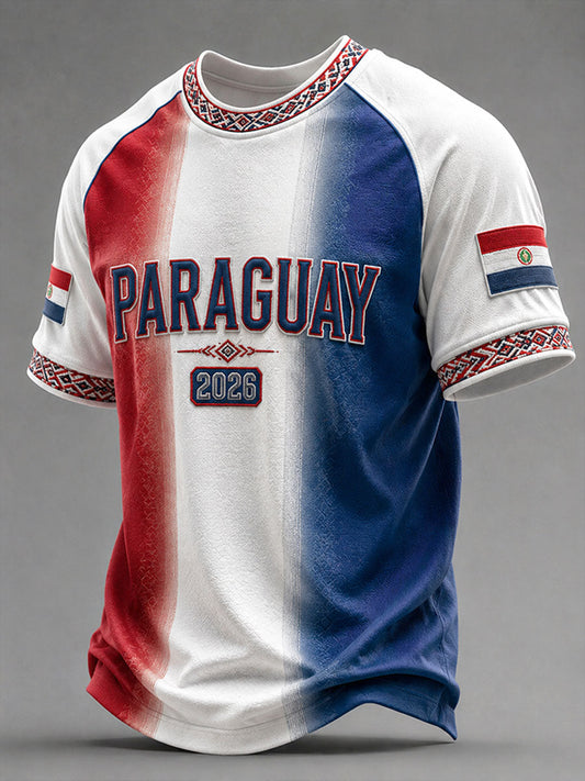 Men's 2026 Paraguay Football Style T-shirt