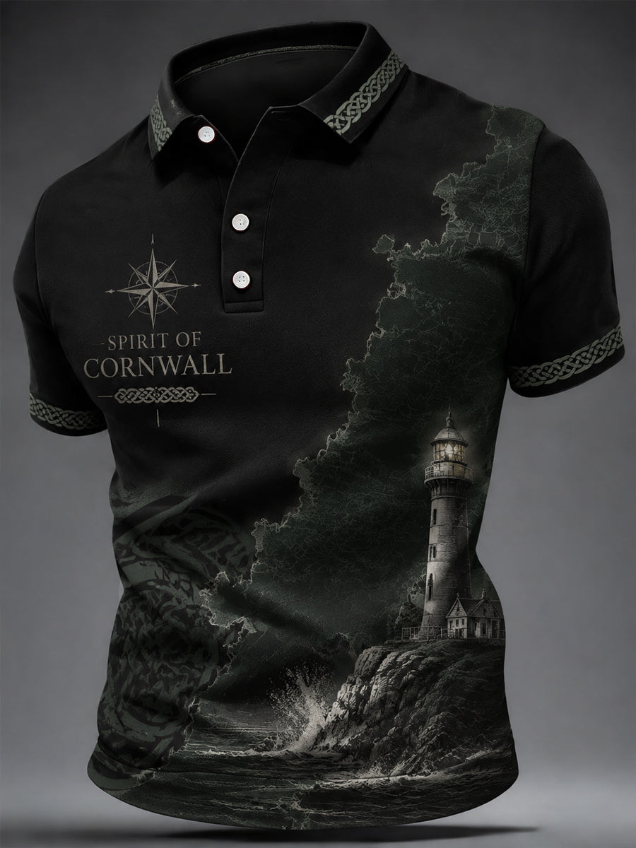 Men's Cornish Celtic-style Print Casual Top