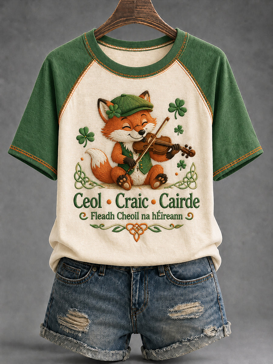 Women's Fleadh Cheoil na hÉireann Animal Graphic Raglan Tee