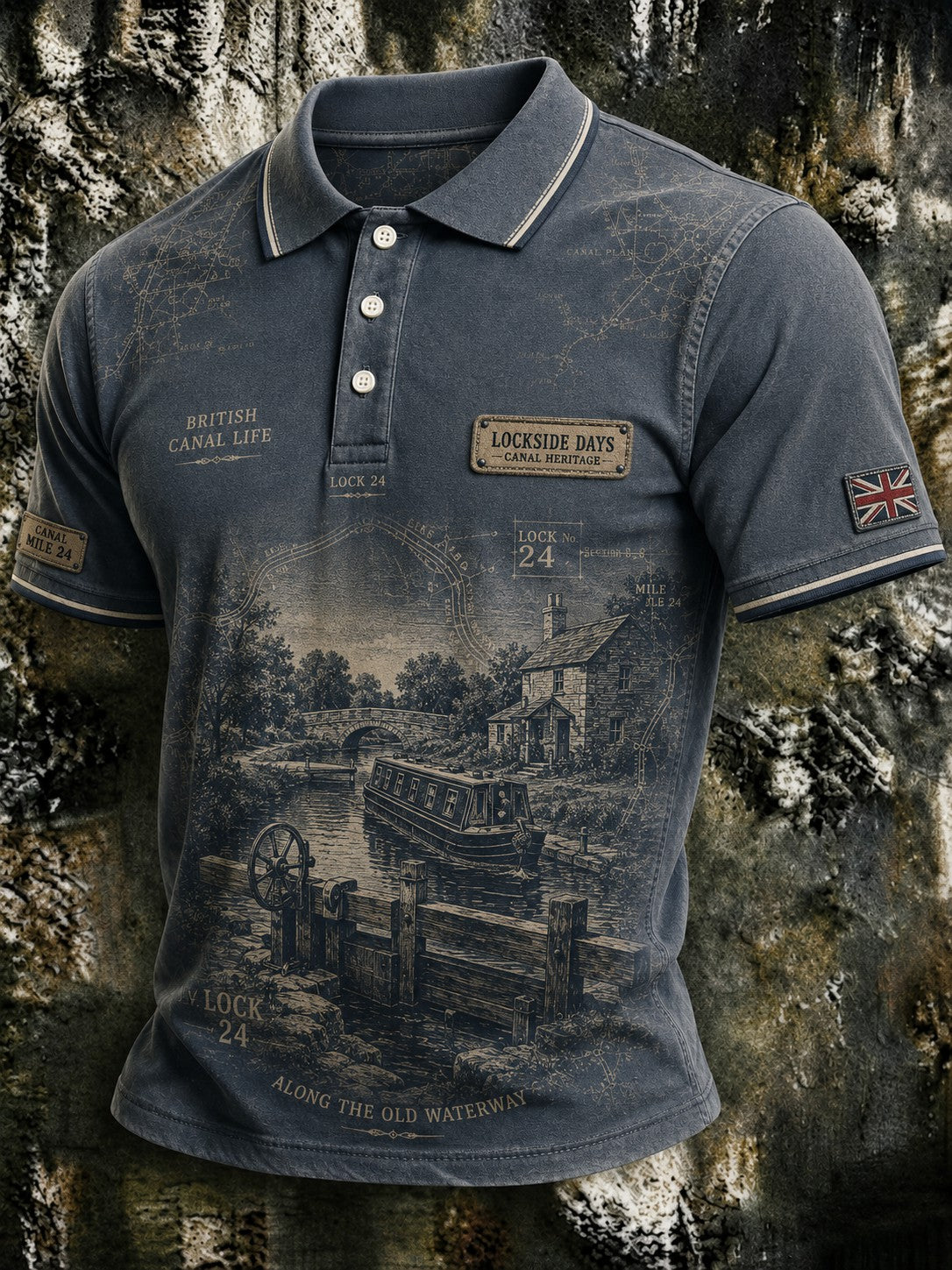 Men's Lockside Days British Canal Life Printed Shirt