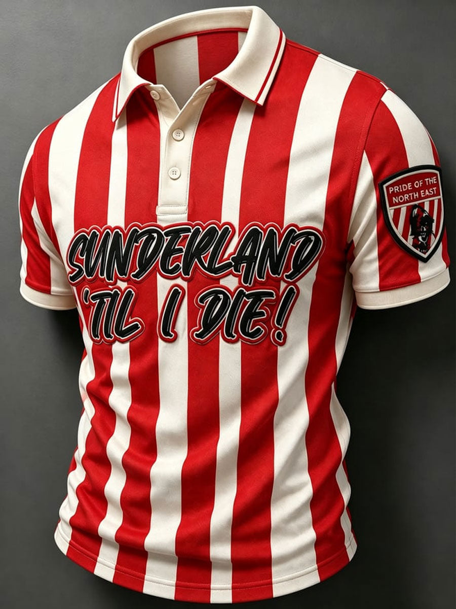 Men's England Football Lover Black Cats Art Printed Casual Tops