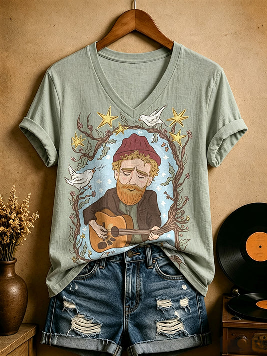 Women's Irish Folk Street Musician T-Shirt