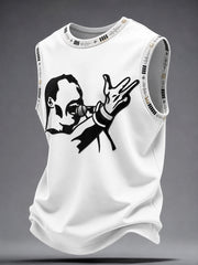 Men's UK Music Lover Art Printed Tank Tops