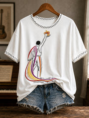 Women's UK Music Lover Art Printed T-shirt