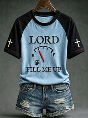 Women's Faith Theme Print Pattern Printed Leisure Round Neck T-shirt