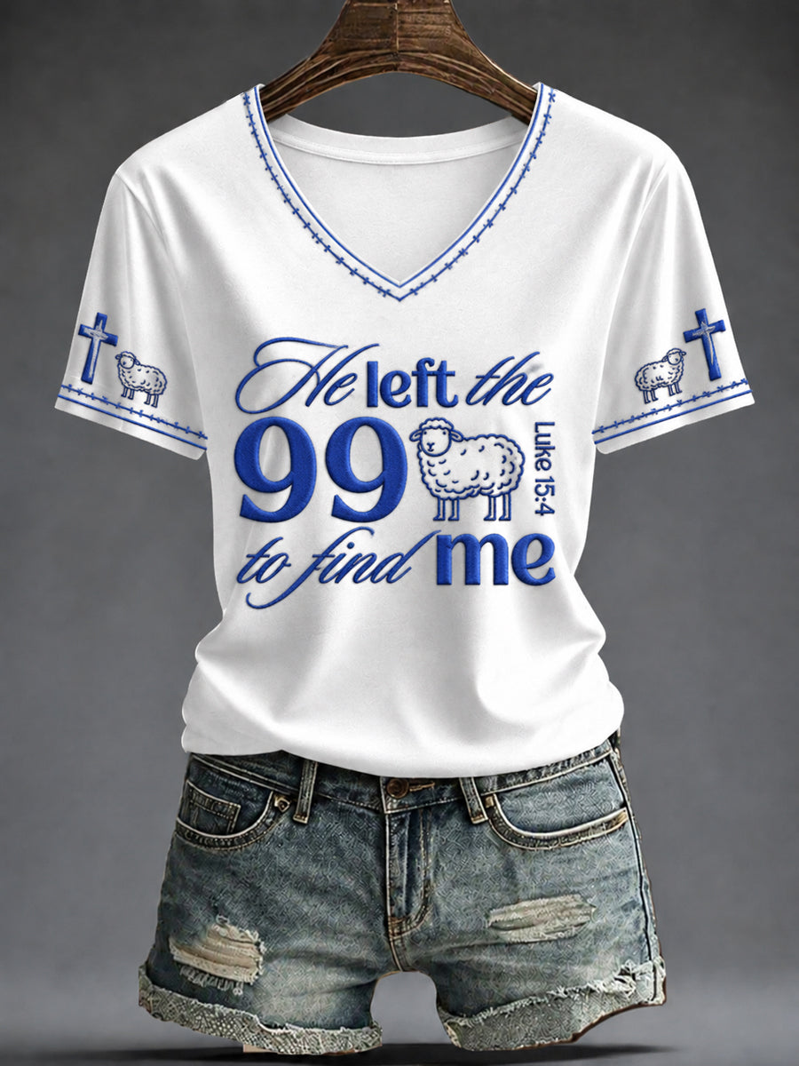 Women's Faith Printed V-neck T-shirt