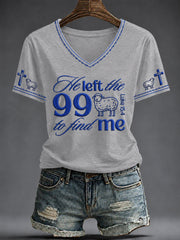 Women's Faith Printed V-neck T-shirt