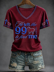Women's Faith Printed V-neck T-shirt