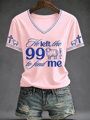 Women's Faith Printed V-neck T-shirt