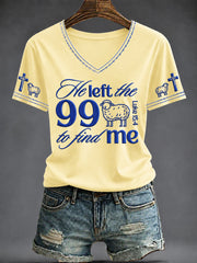 Women's Faith Printed V-neck T-shirt