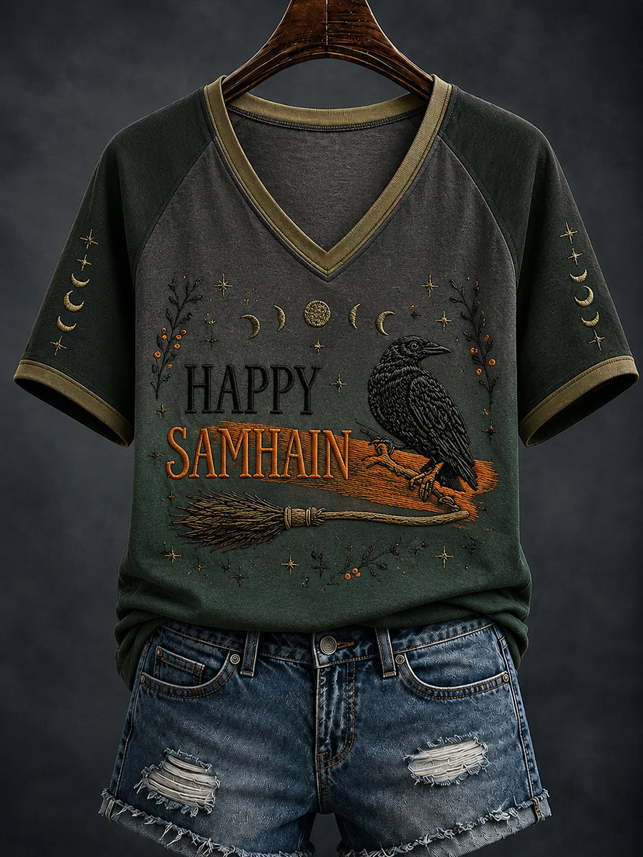 Women's Irish Halloween Samhain Print T-shirt