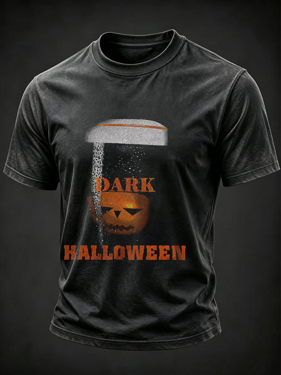 Men's Dark Halloween Beer Lover Short Sleeve T-shirt