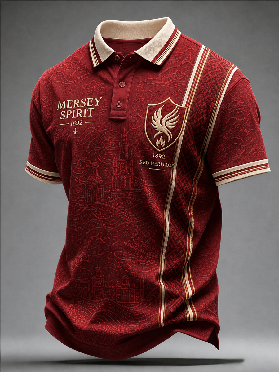 Men's Gift For Soccer Fans Liverpool Print polo shirt