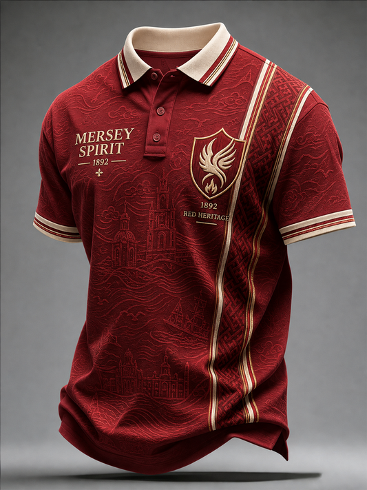 Men's Gift For Soccer Fans Liverpool Print polo shirt