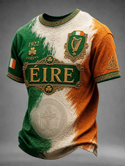 Men's Irish patriotic cultural print short sleeves t-shirt