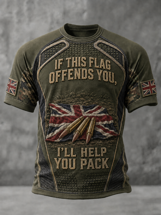 Men's IF THIS FLAG OFFENDS YOU I'LL HELP YOU PACK t-shirt