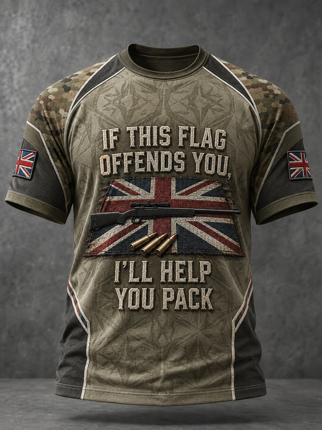 Men's IF THIS FLAG OFFENDS YOU I'LL HELP YOU PACK t-shirt