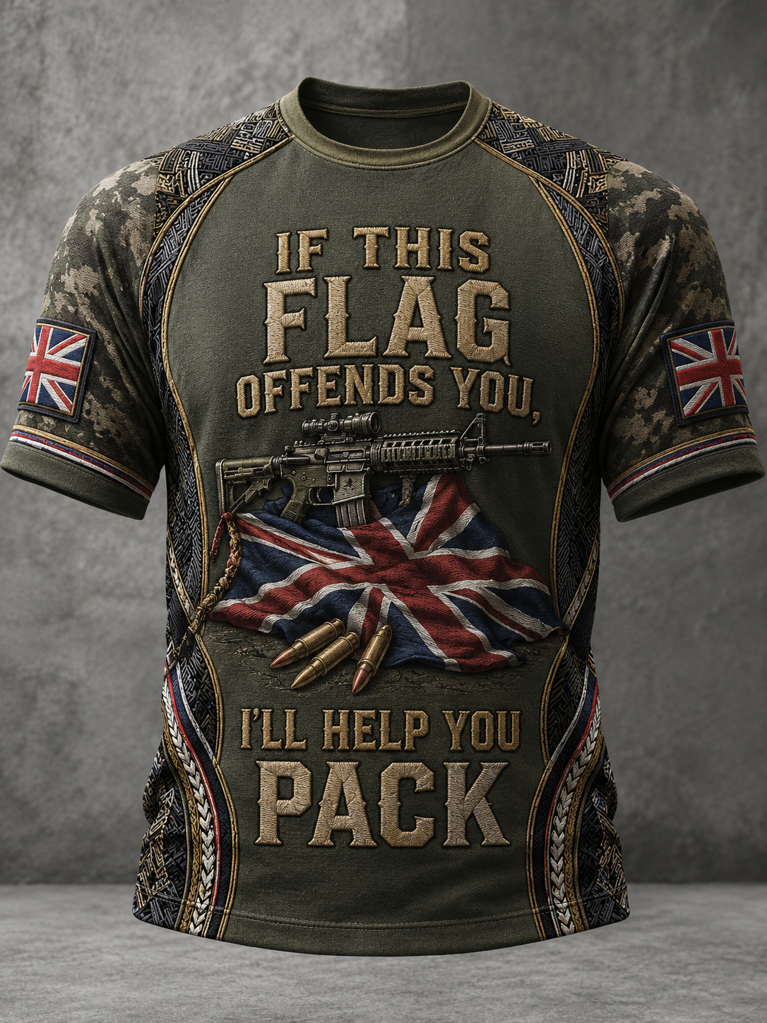 Men's IF THIS FLAG OFFENDS YOU I'LL HELP YOU PACK t-shirt