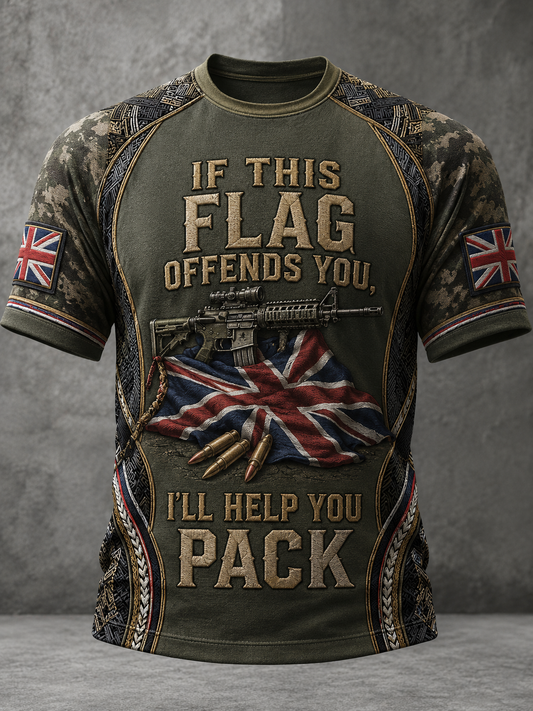 Men's IF THIS FLAG OFFENDS YOU I'LL HELP YOU PACK t-shirt