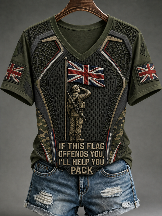 Women's IF THIS FLAG OFFENDS YOU I'LL HELP YOU PACK T-shirt