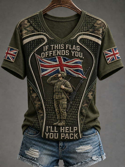 Women's IF THIS FLAG OFFENDS YOU I'LL HELP YOU PACK T-shirt