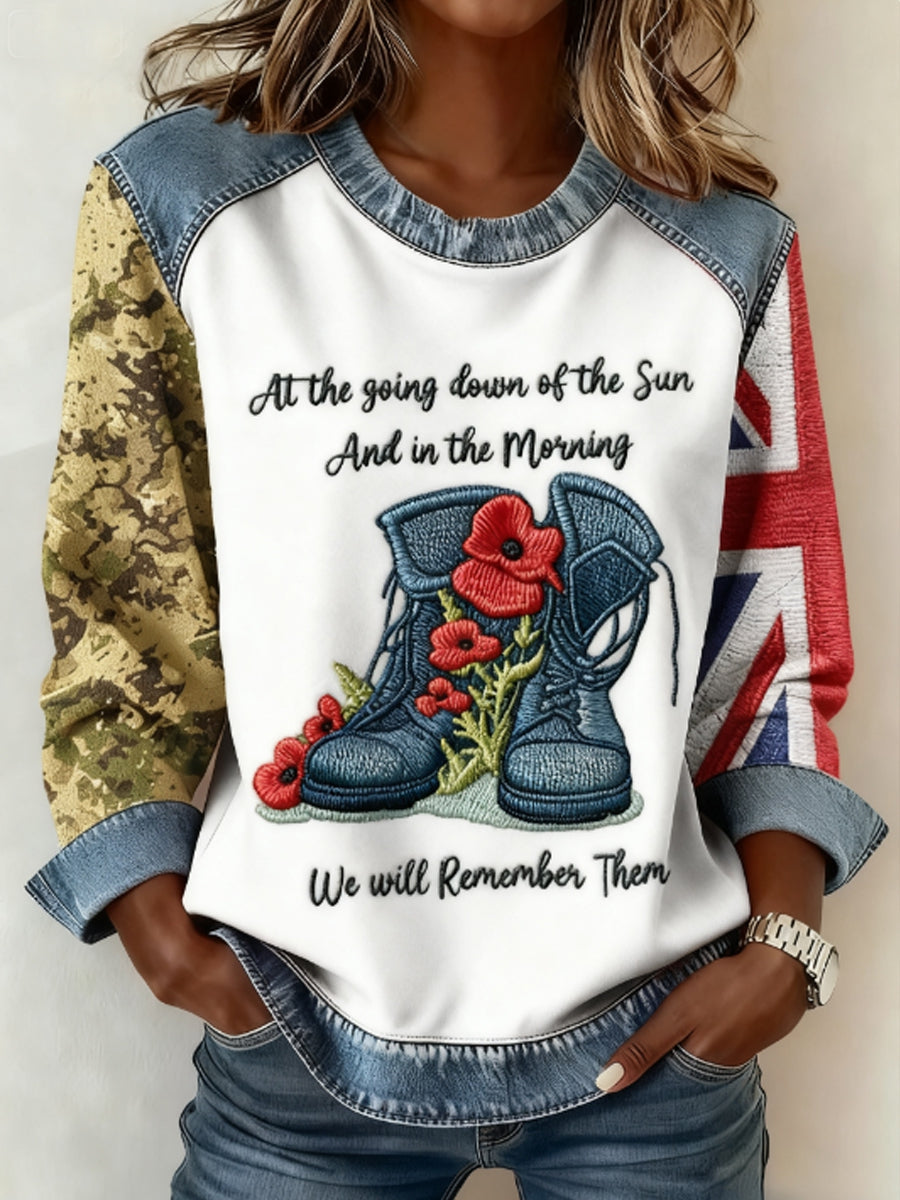 Women's 11th November Remembrance Day LEST WE'S FORGET Remembrance Sweatshirt