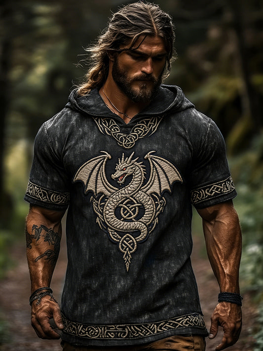 Men's Celtic Retro Hooded Short Sleeve T-Shirt