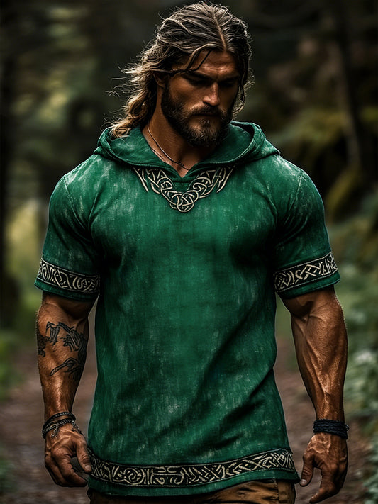 Men's Celtic Retro Hooded Short Sleeve T-Shirt