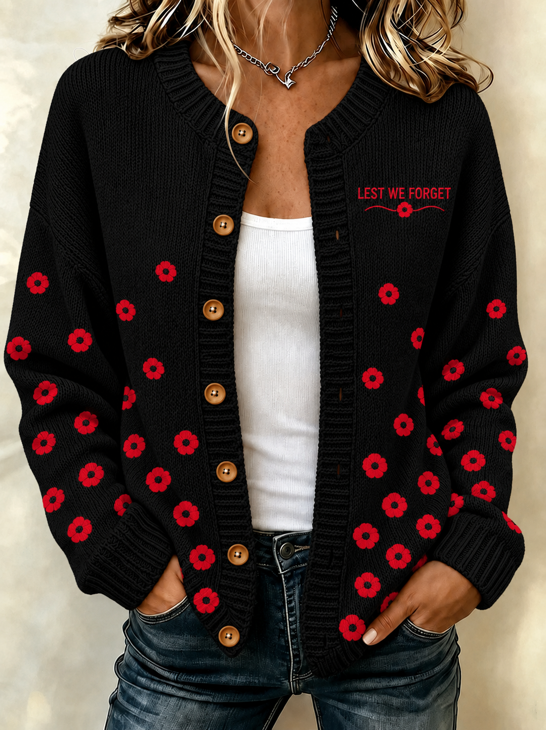 women's Remembrance Day Cardigan